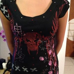 Hand painted skull shirt