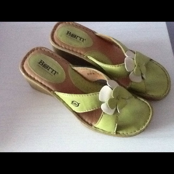 Lime green wedge sandals..reduced.