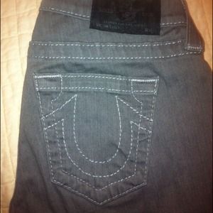 TRUE RELIGION Casey Denim Legging Jeans in Grey 26