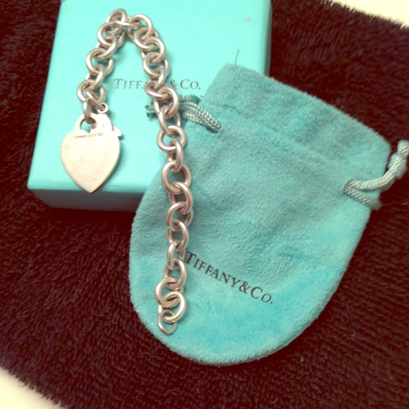 Tiffany and co chain bracelet with heart tag