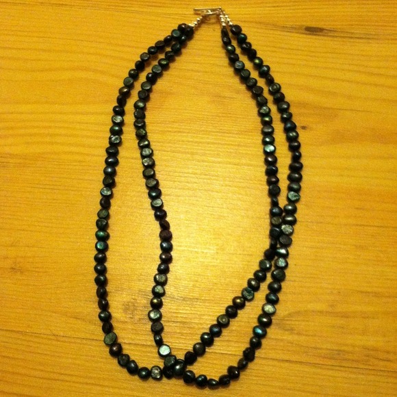 Double strand fresh water pearls blue tinted