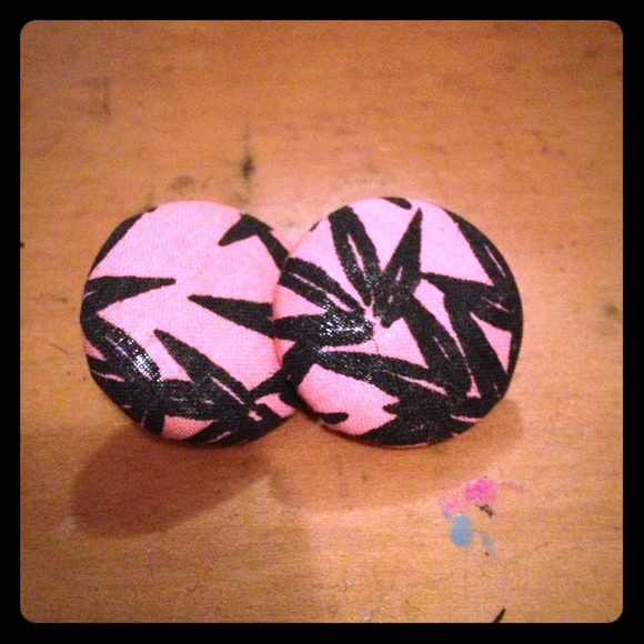 SOLD Handmade button earrings