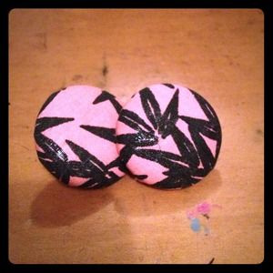 SOLD Handmade button earrings