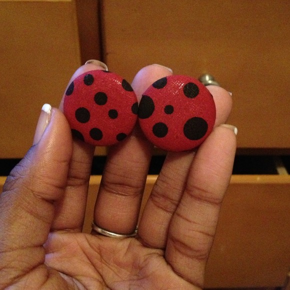 SOLD Handmade button earrings