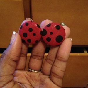 SOLD Handmade button earrings