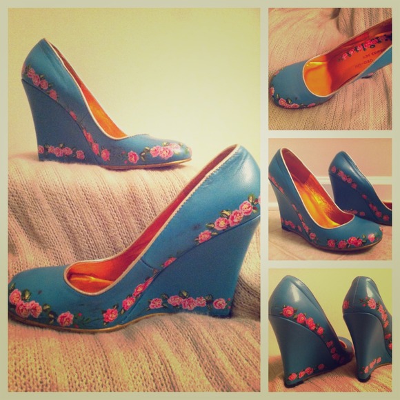 Shoes - 'Irregular Choice' Teal wedges from London