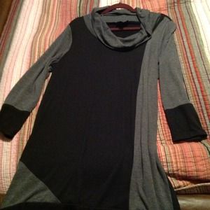 Black and Gray Dress and black Cape