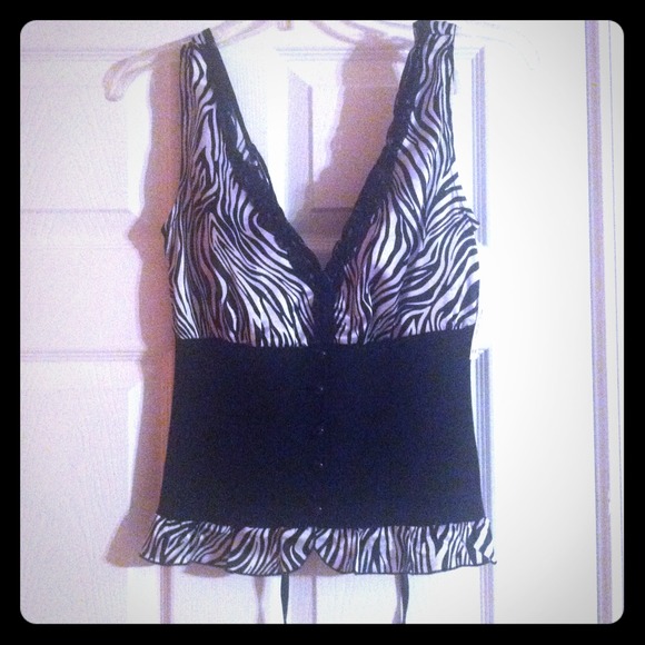 Zebra Print Sleeveless Blouse