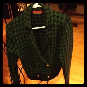 Vintage sweater blazer - Blue and Green