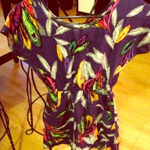 Pocketed Feather Dress with synched waist band