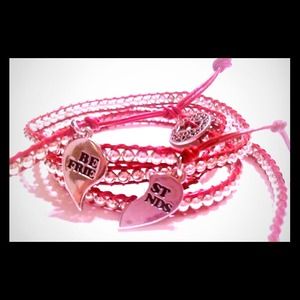 Set of 2 sterling silver FRIENDSHIP Leather Wrap!