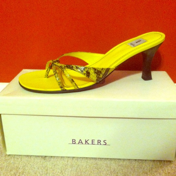 Yellow Snakeskin Sandal