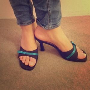 black and blue heels