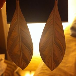 Silver Leaf earrings, never worn!