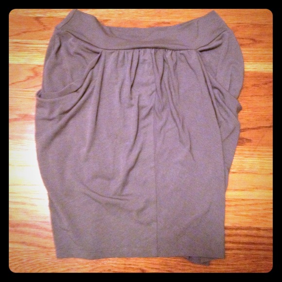 High waisted cotton comfortable gray skirt