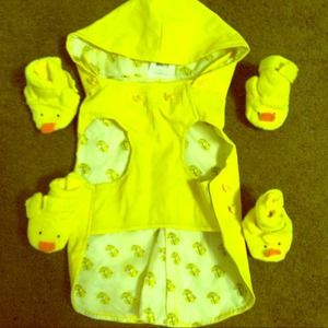 Rubber Ducky Dog Rain Coat and Shoes