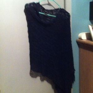 Asymmetric black crocheted cover