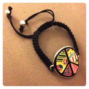 Pull string peace sign bracelet.