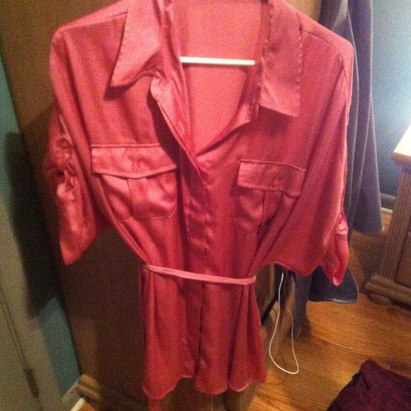 Pink silk blouse