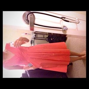 Coral dress with pockets