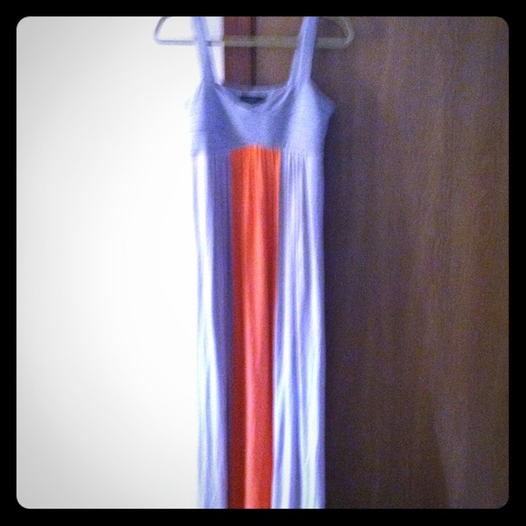 Grey and peach maxi dress