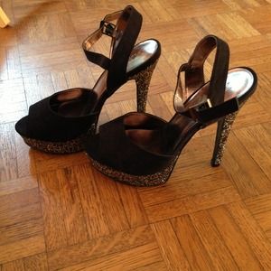 Sexy Black and Silver Sparkle Stilleto