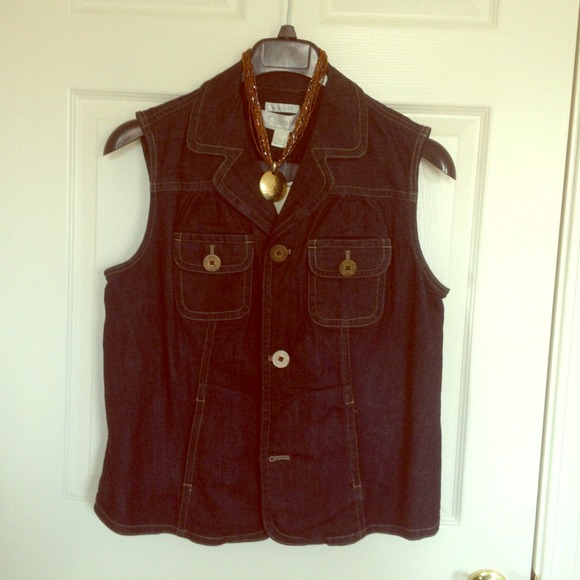 Denim stretch vest.