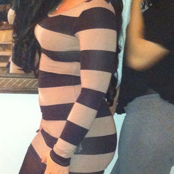 Striped long sleeved dress