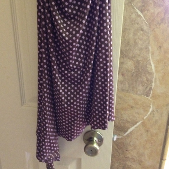 Max Edition Dress. Brown with purple polka dots. - Picture 3 of 3