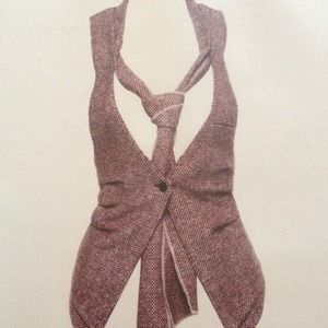 Red tweed vest w/ tie