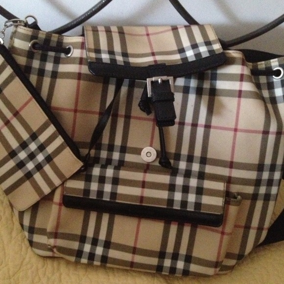 Authentic Burberry backpack with wallet