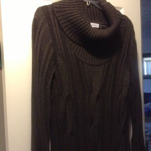 Brown turtle neck sweater dress