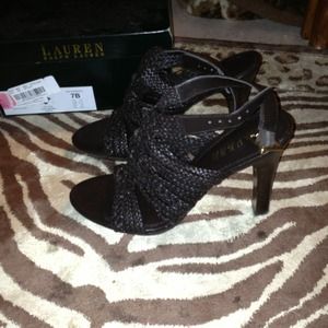 Strappy sandal with high heel- Ralph Lauren