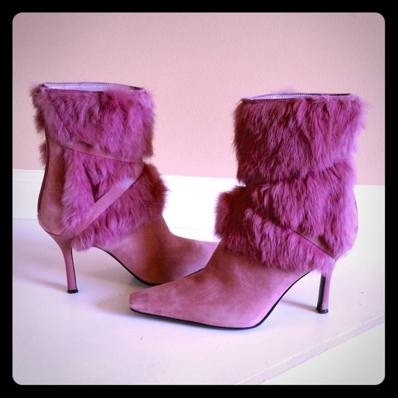 Pink Suede/Fur Boots