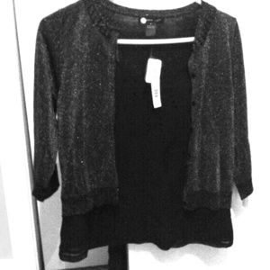 Black Layered sparkly top