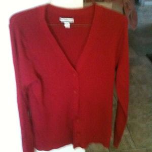Red ribbed  cardigan