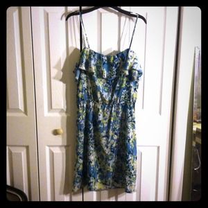 Abstract print drop waist dress