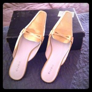 Bijou yellow velvet flats