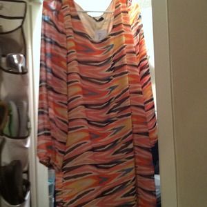 Knee Length Sheer Dress with lining