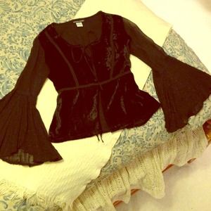 🎉SOLD🎉 Boston Proper black velvet blouse.
