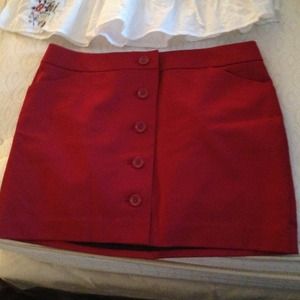Red mini fully lined size 8