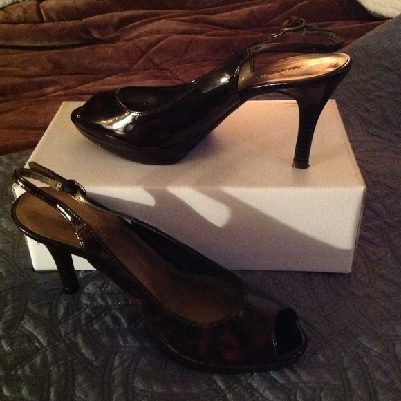 Brown black patent pumps!  Discounted today!