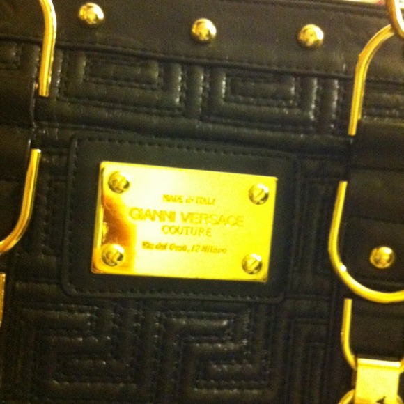 Versace Black/Gold Satchel Handbag