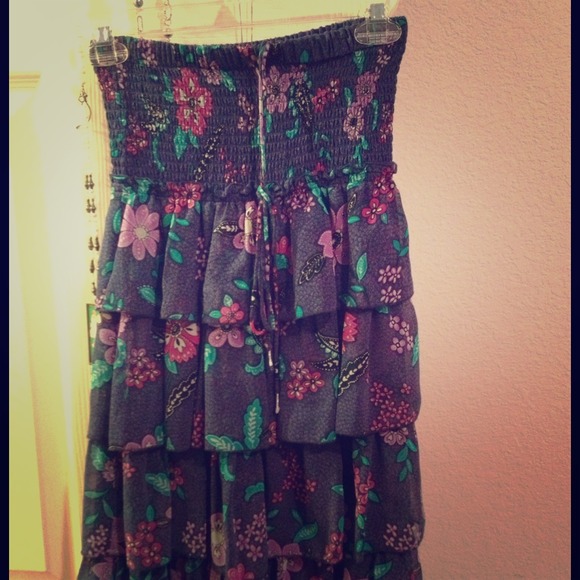 American Eagle strapless dress, floral print, XS