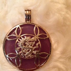 Dragon pendant with purple jade.