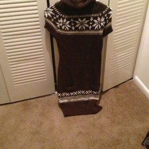 Snow bunny brown sweater dress juniors xl