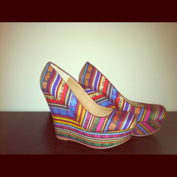 Colorful Steve Madden wedges.