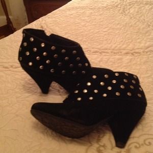 Black short boot style with silver studs