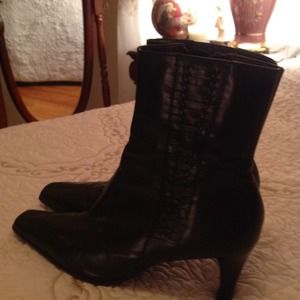 Black boots upper leather