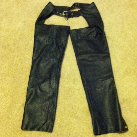 Black leather chaps